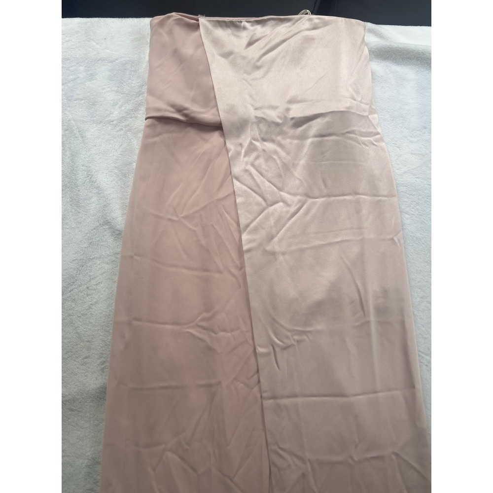 NWT Halston Heritage 'Barely‎ Pink' Strapless Gown with Silk Overlay Size 10 - Picture 5 of 15